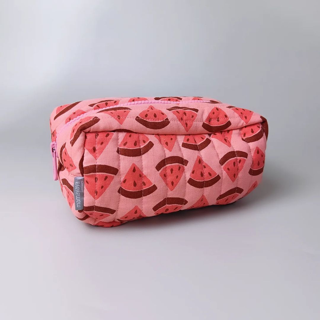 COSMETIC POUCH QUILTED_C6045_SEMANGKA MERAH