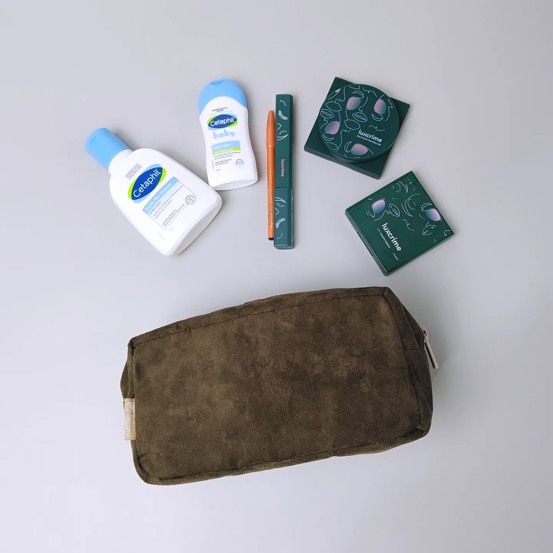 COSMETIC POUCH_C4093_SUEDE DARK ARMY