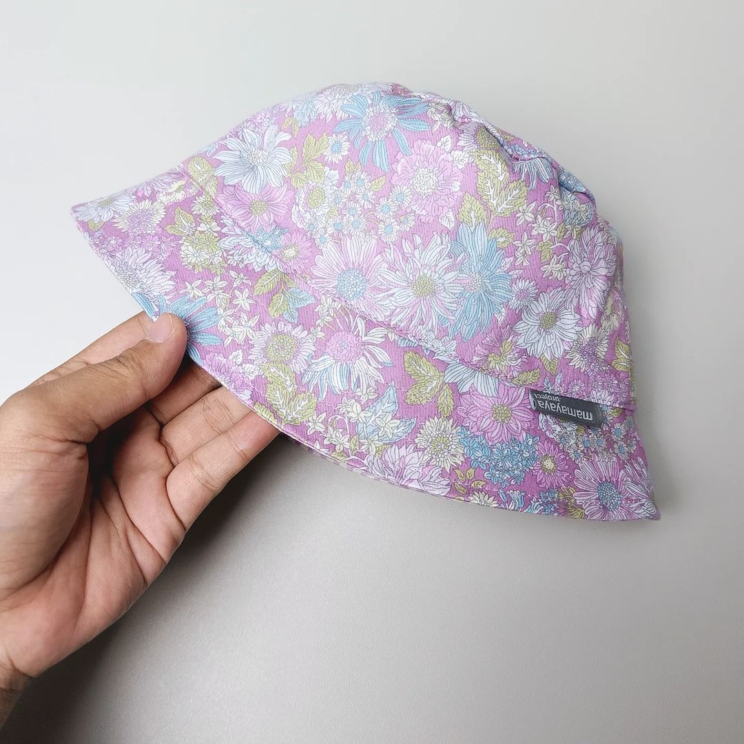 BUCKET HAT_A6084_BUNGA KRISAN UNGU_60