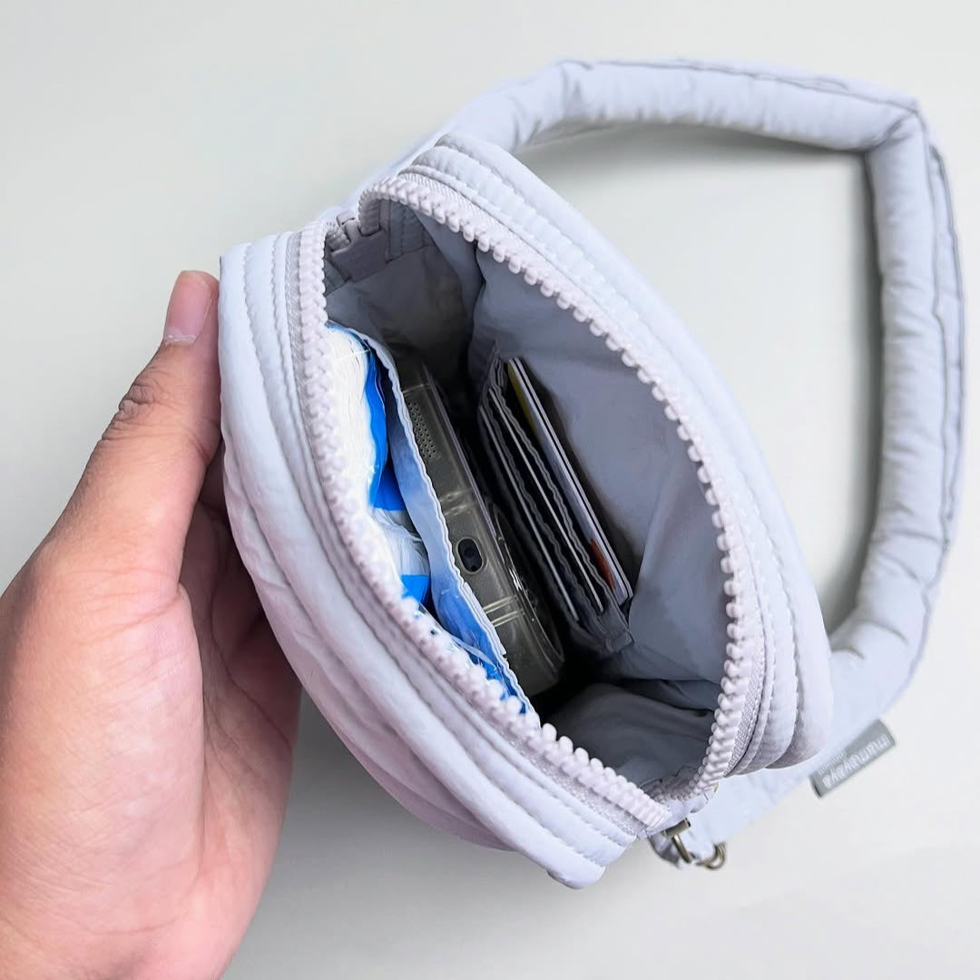 PHONE WALLET POUCH PUFFY & HAND SANITIZER HOLDER_C7006_BLUE GREYISH