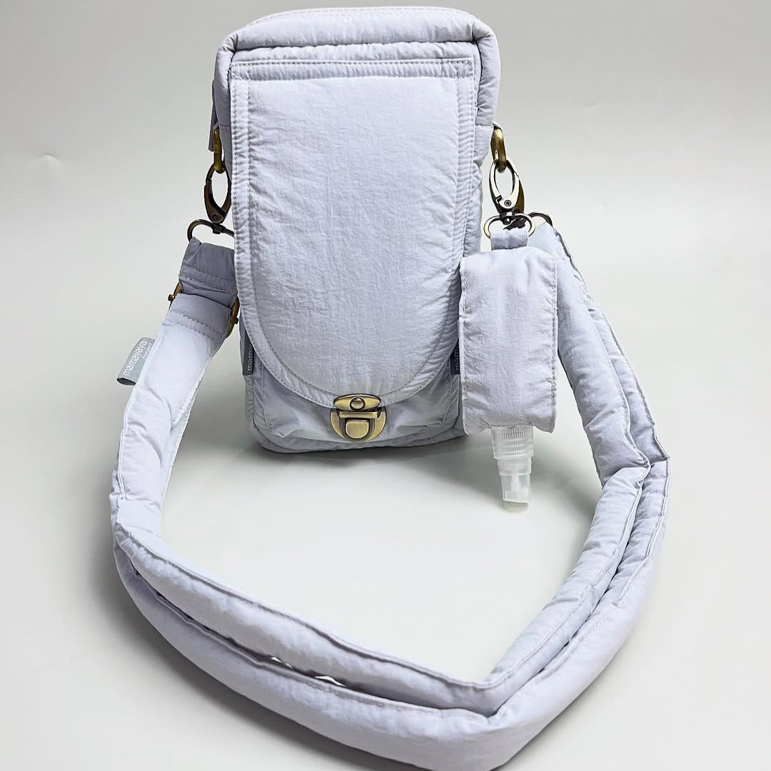 PHONE WALLET POUCH PUFFY & HAND SANITIZER HOLDER_C7006_BLUE GREYISH