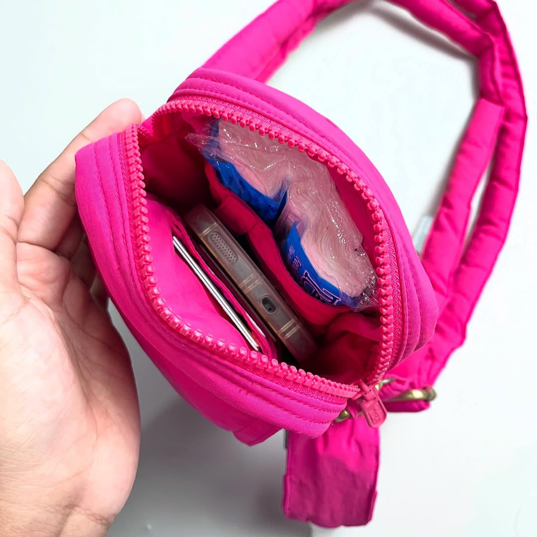 PHONE WALLET POUCH PUFFY & HAND SANITIZER HOLDER_C7091_FUCHSIA
