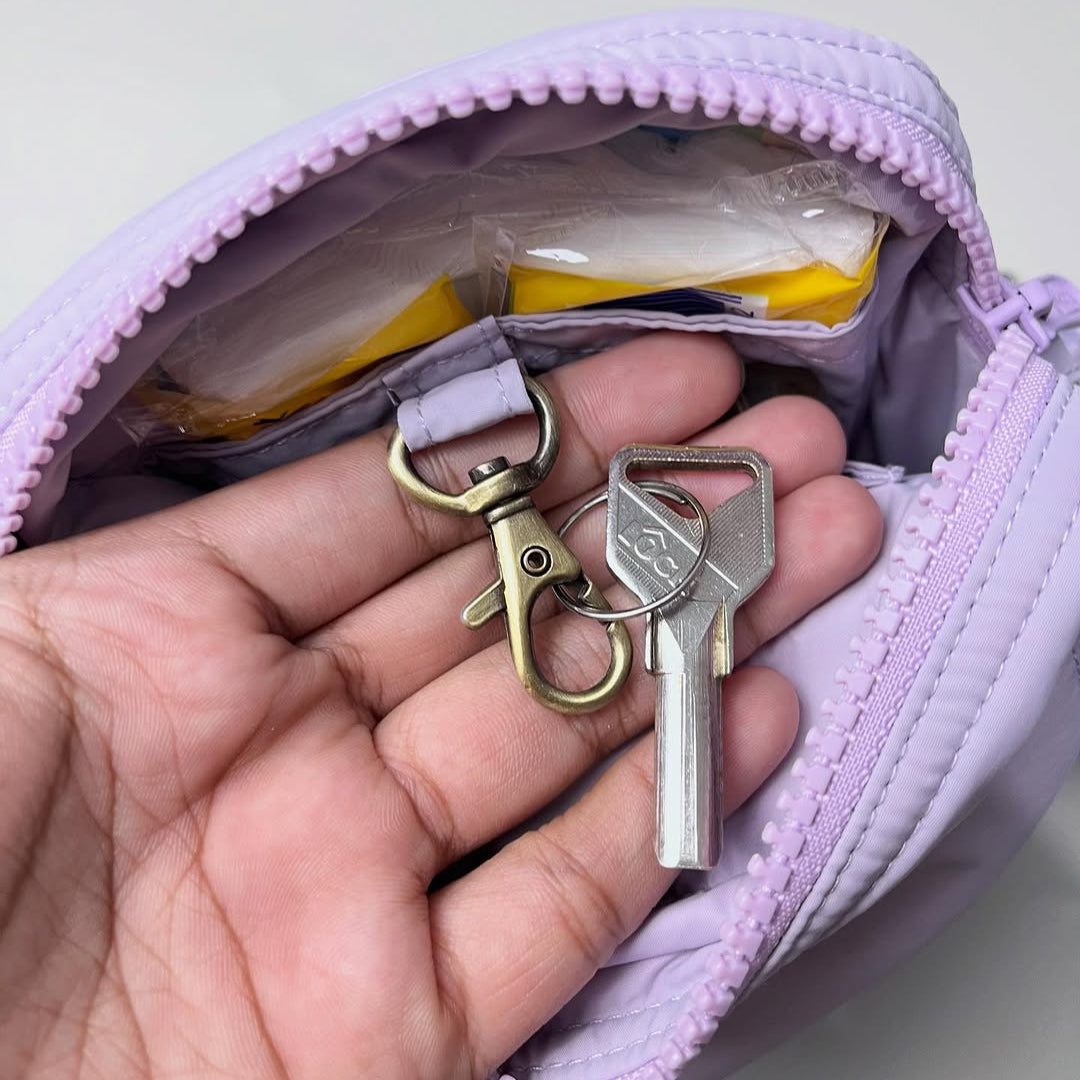 PHONE WALLET POUCH PUFFY & HAND SANITIZER HOLDER_C7115_UNGU MUDA