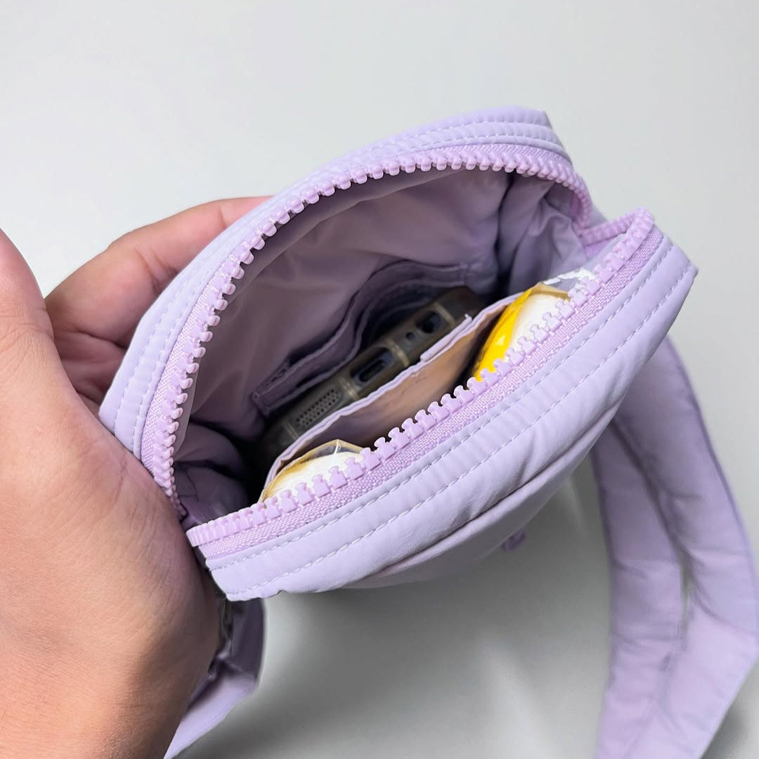 PHONE WALLET POUCH PUFFY & HAND SANITIZER HOLDER_C7115_UNGU MUDA