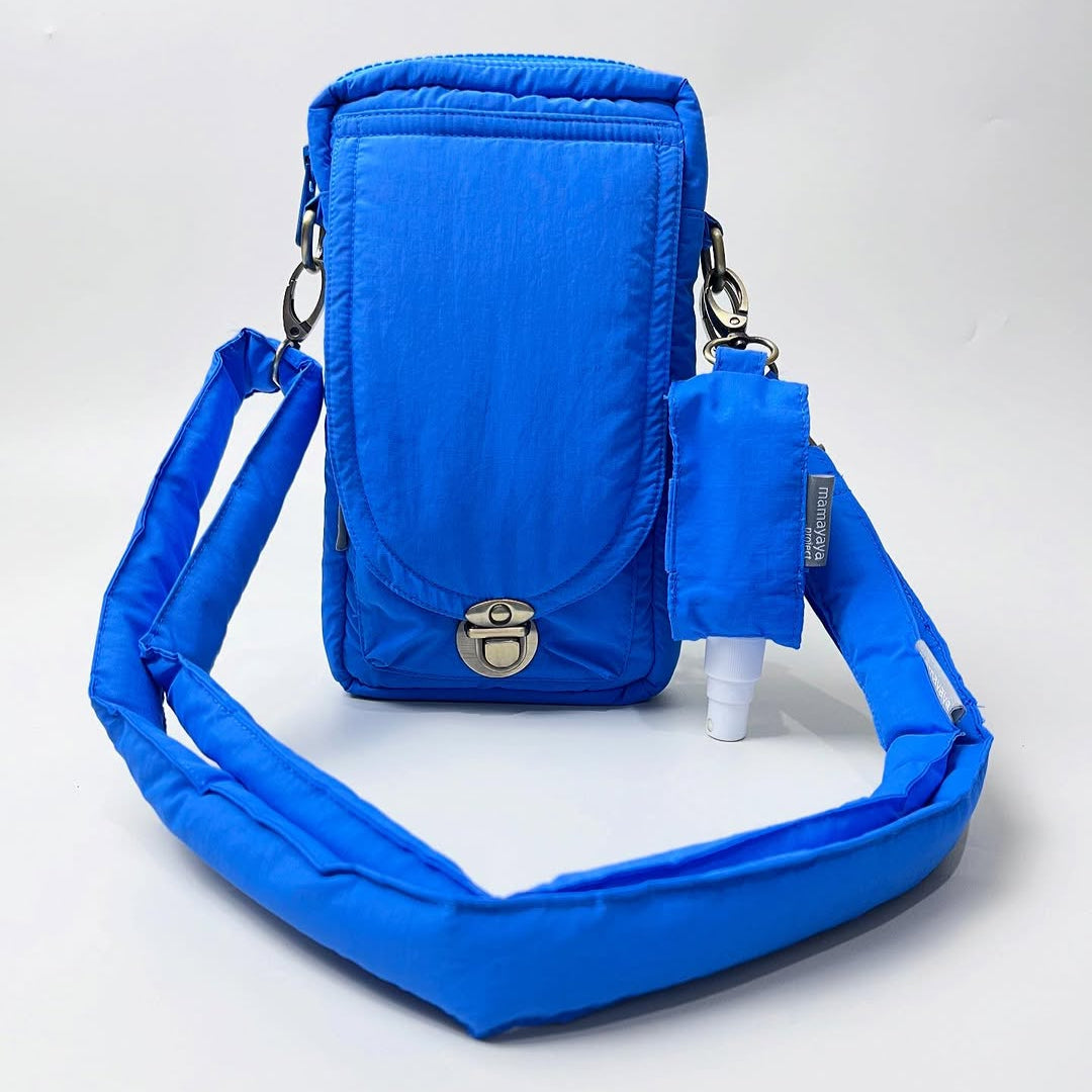 PHONE WALLET POUCH PUFFY & HAND SANITIZER HOLDER_C7090_BLUE HONEY