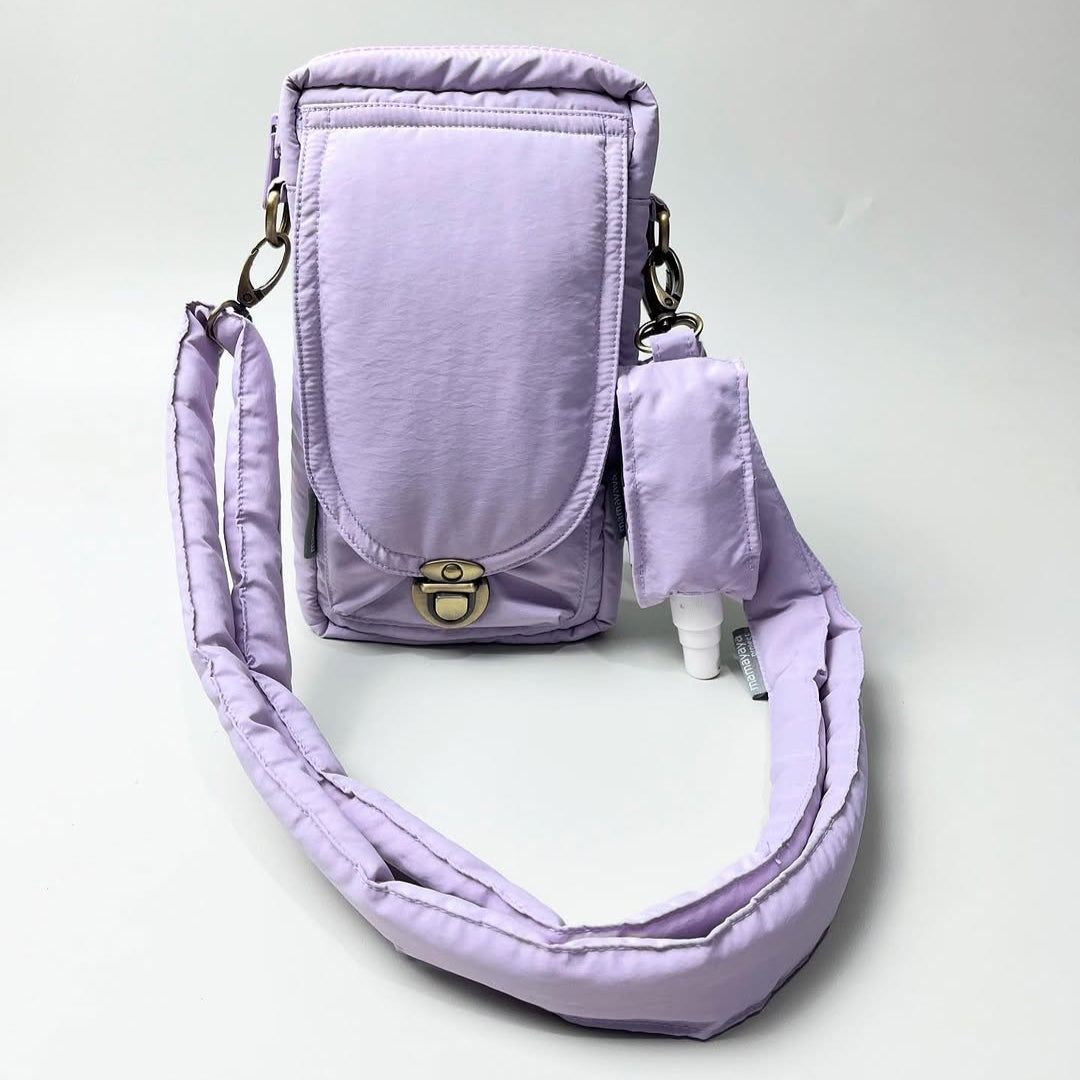PHONE WALLET POUCH PUFFY & HAND SANITIZER HOLDER_C7115_UNGU MUDA
