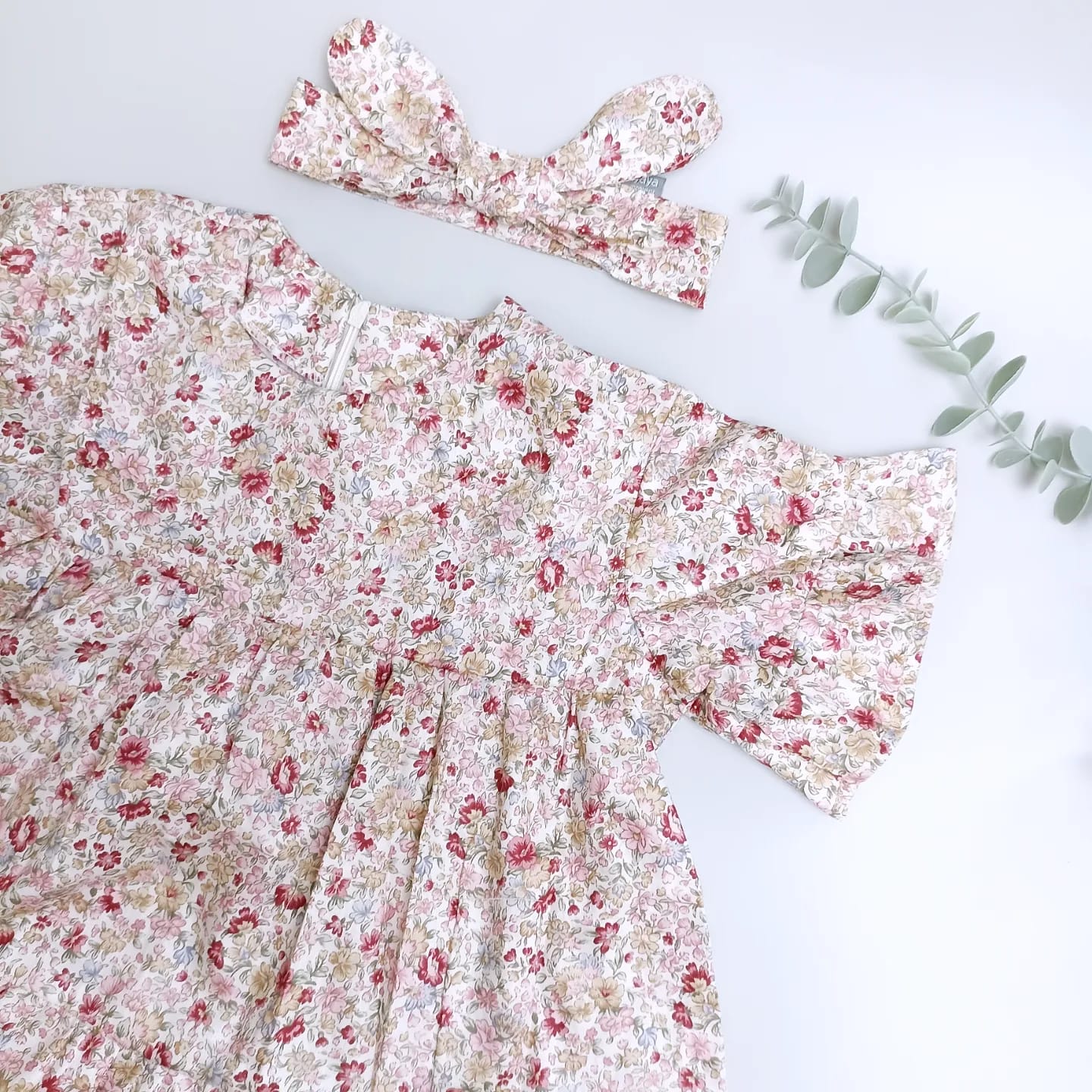 FLARE DRESS_A4121_8-9 Y_BUNGA ANEMONE MERAH