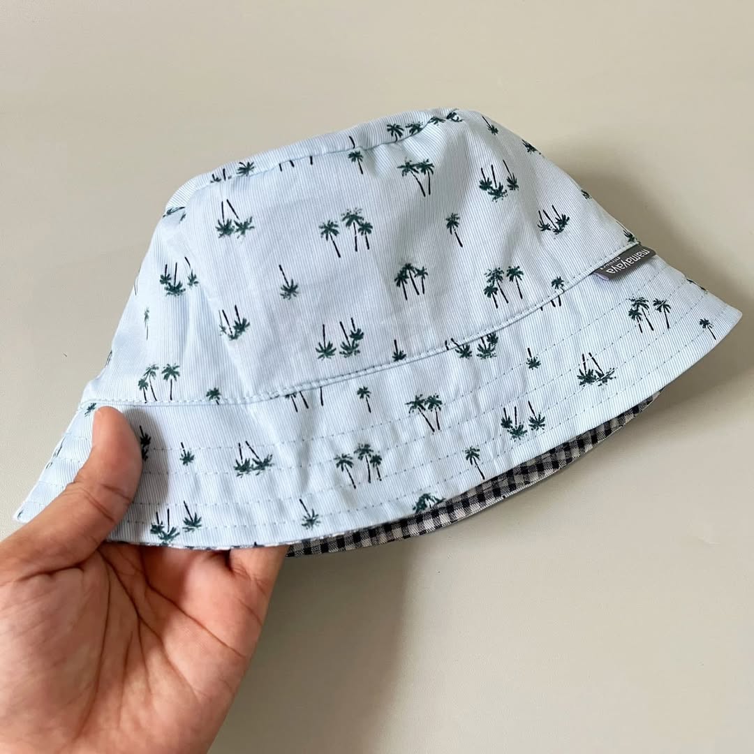 BUCKET HAT_A6410_MINI POHON KELAPA BIRU_52