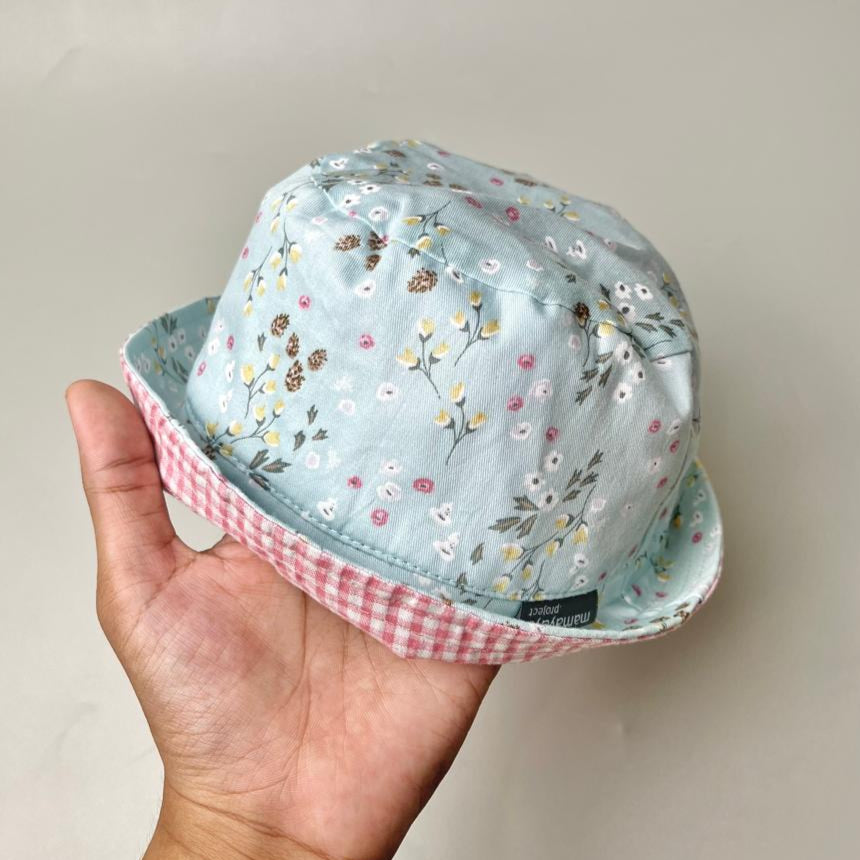 SET BABY | BUCKET HAT | BIBS | BABY SHOES_A1258_ILALANG DASAR BIRU