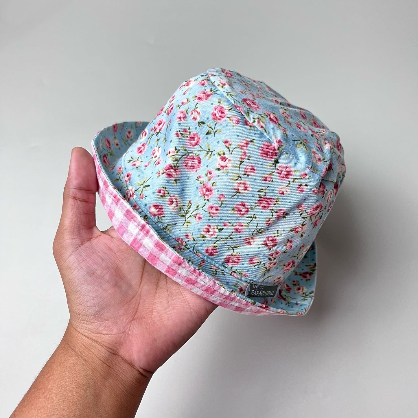 BUCKET HAT_A3008_ROSE DASAR BIRU_58