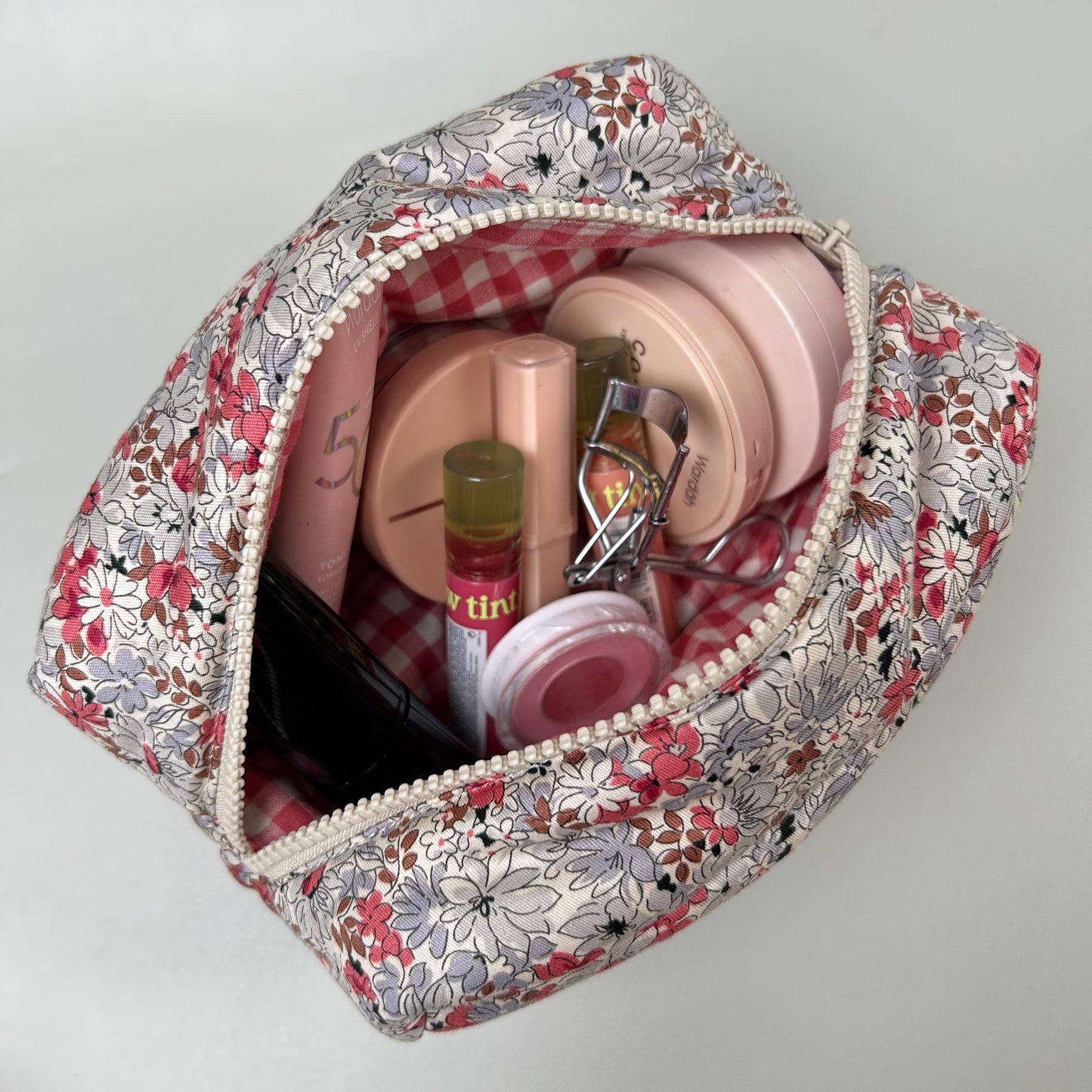 COSMETIC POUCH PUFFY_A7178_AZALEA MAROON