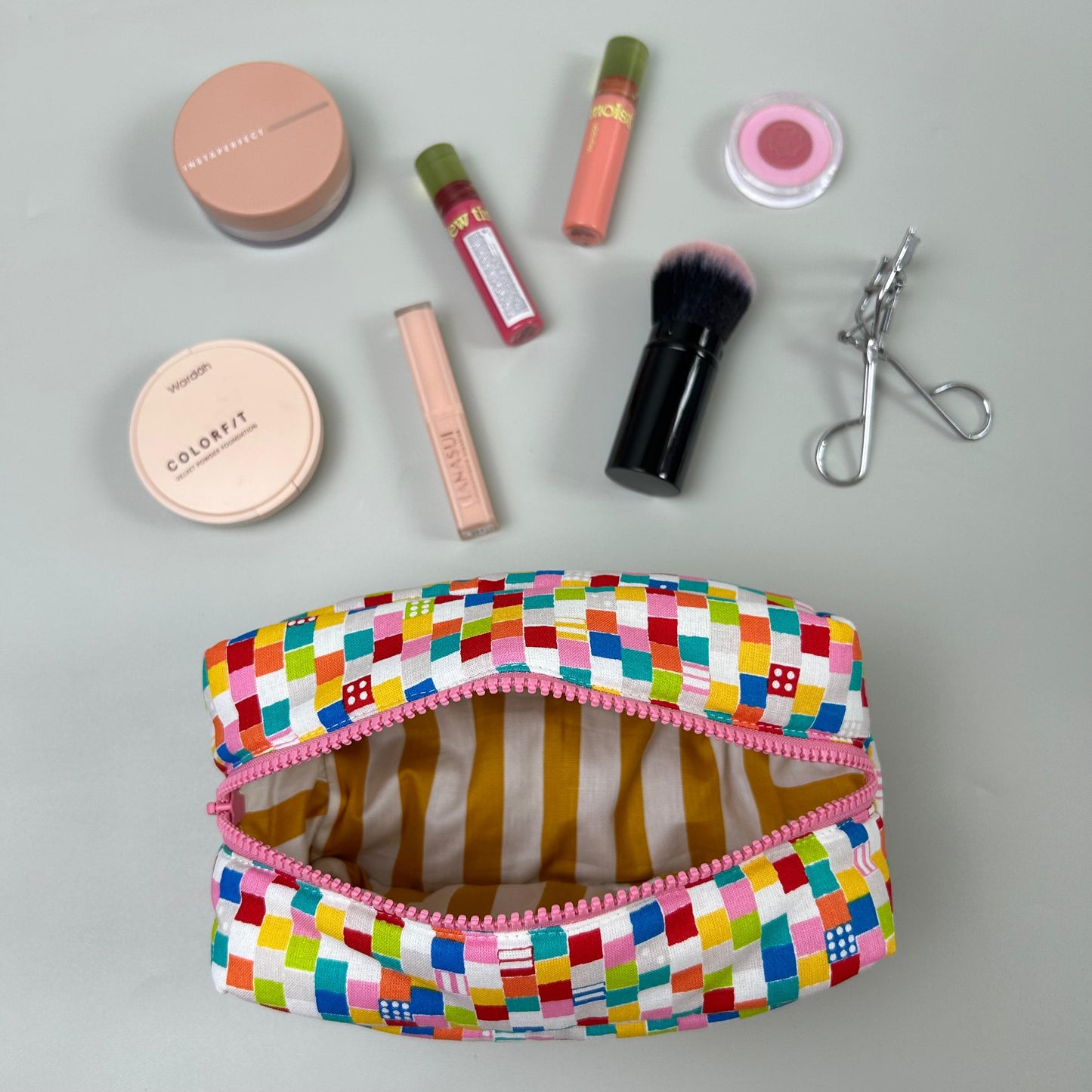 COSMETIC POUCH PUFFY_C7056_DADU MERAH