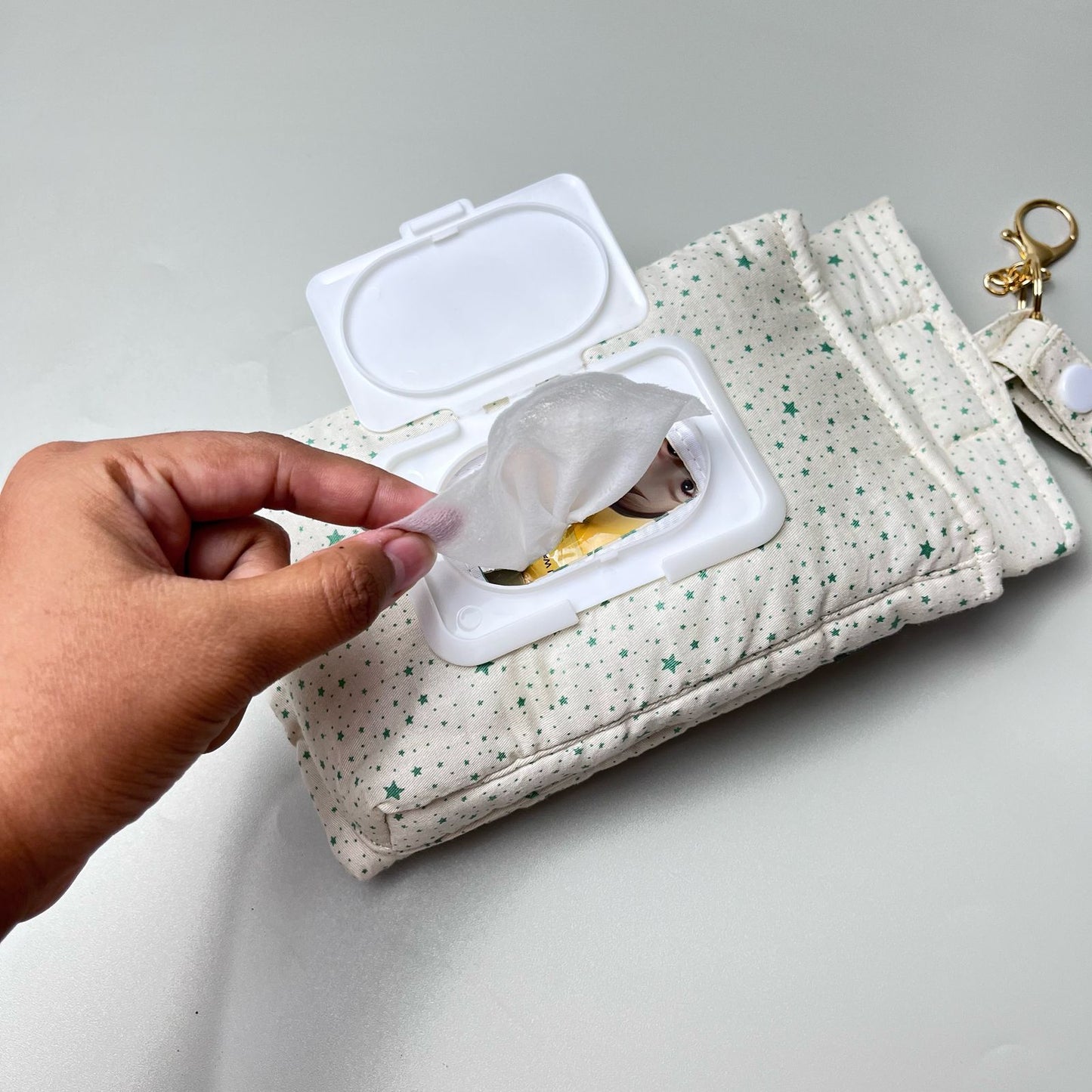 TISSUE POUCH 2 IN 1_A7262_BINTANG MINI HIJAU