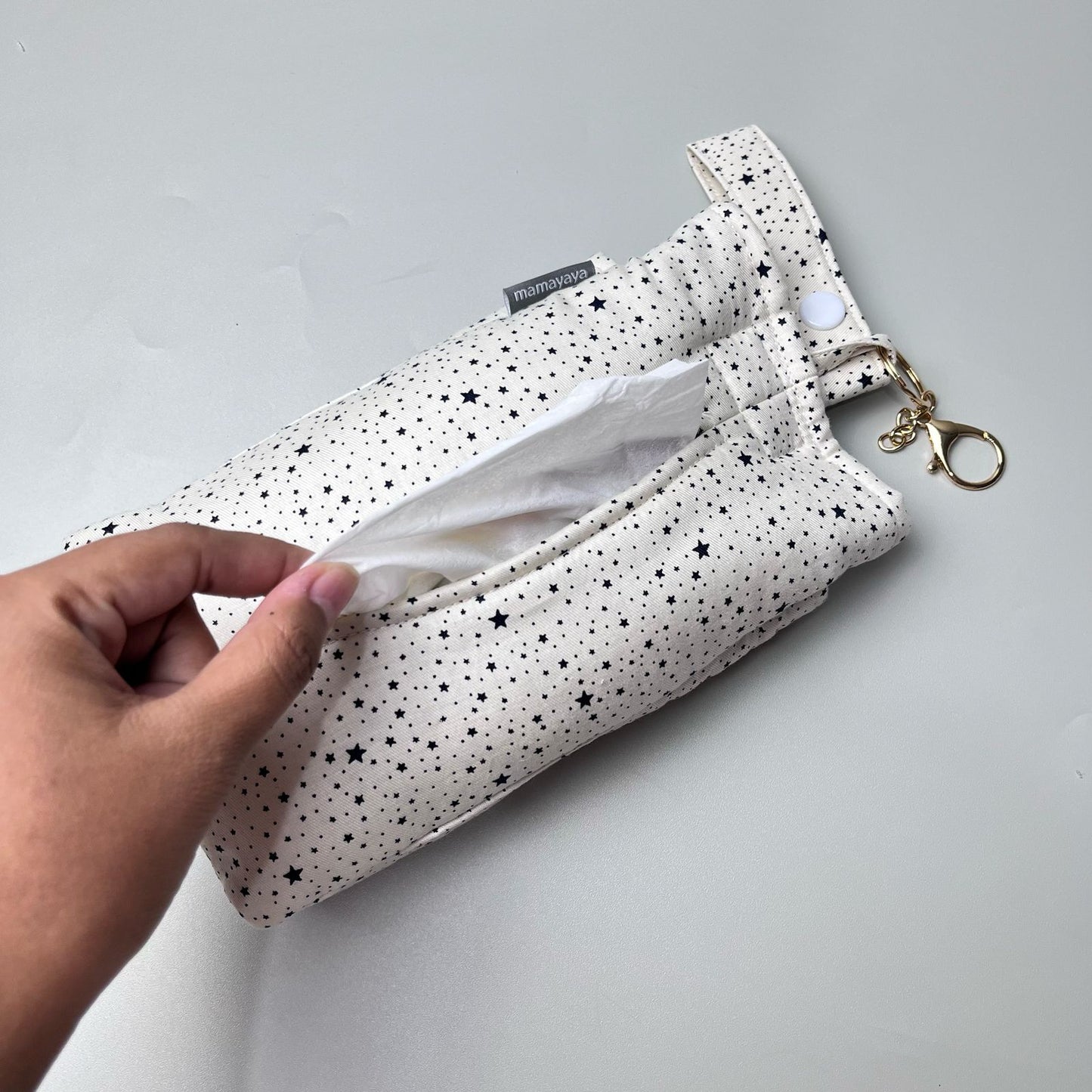 TISSUE POUCH 2 IN 1_A7277_BINTANG MINI NAVY DASAR PUTIH