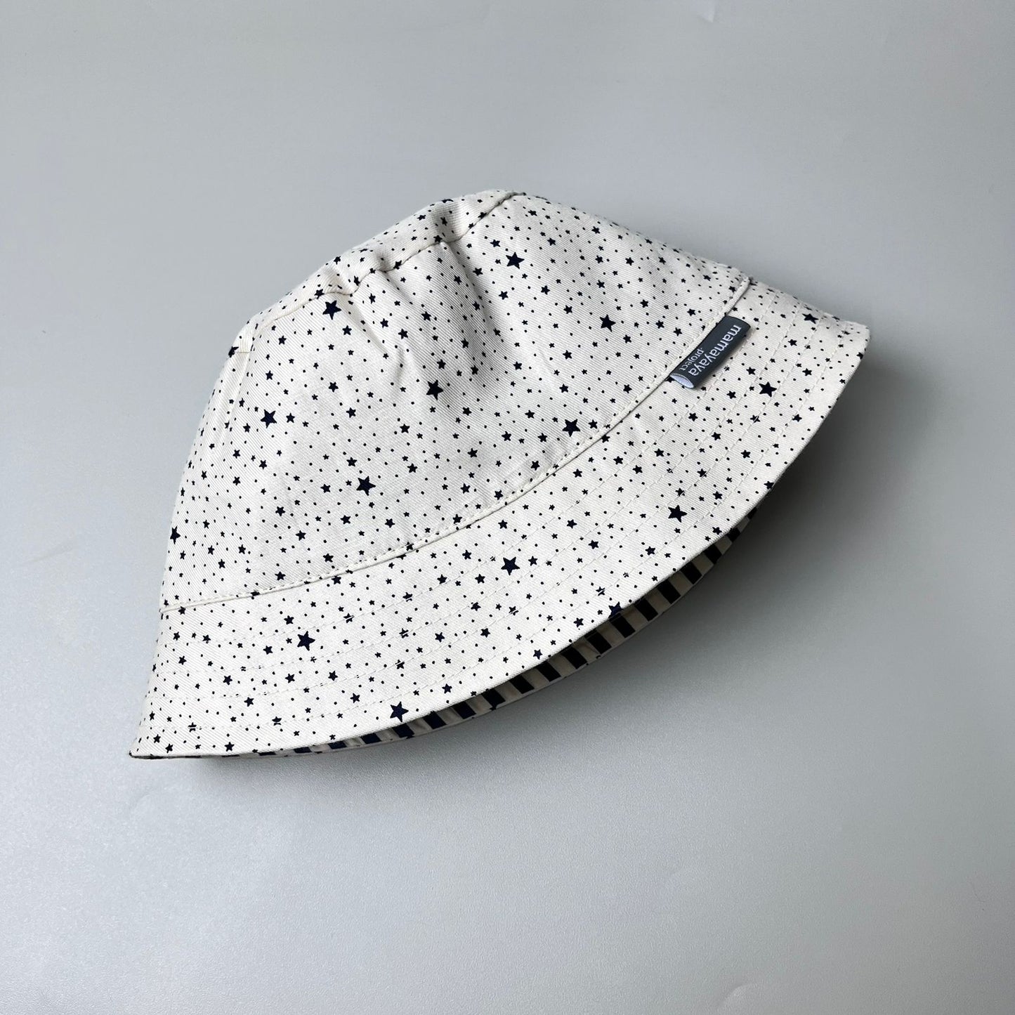 BUCKET HAT_A7013_MINI BINTANG DASAR PUTIH_48