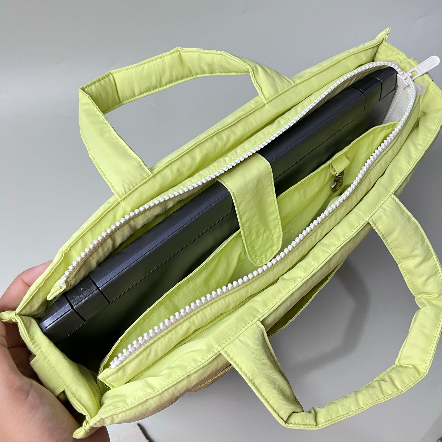 LAPTOP BAG + HAND SANITIZER_C6364_LIME GREEN (TASLAN)