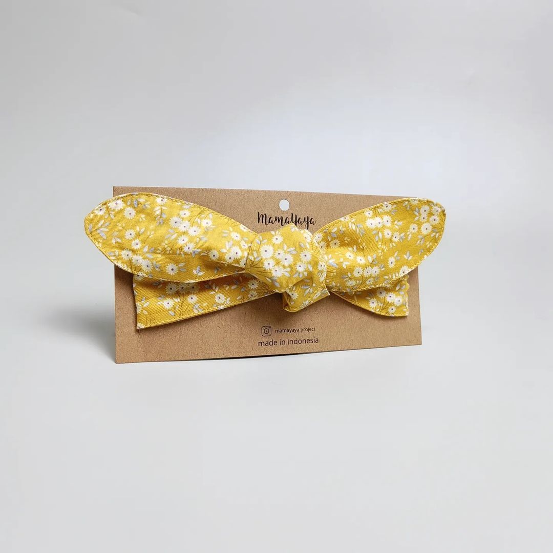 TOP KNOT HEADBAND_A3195_BUNGA CRASPEDIAS KUNING
