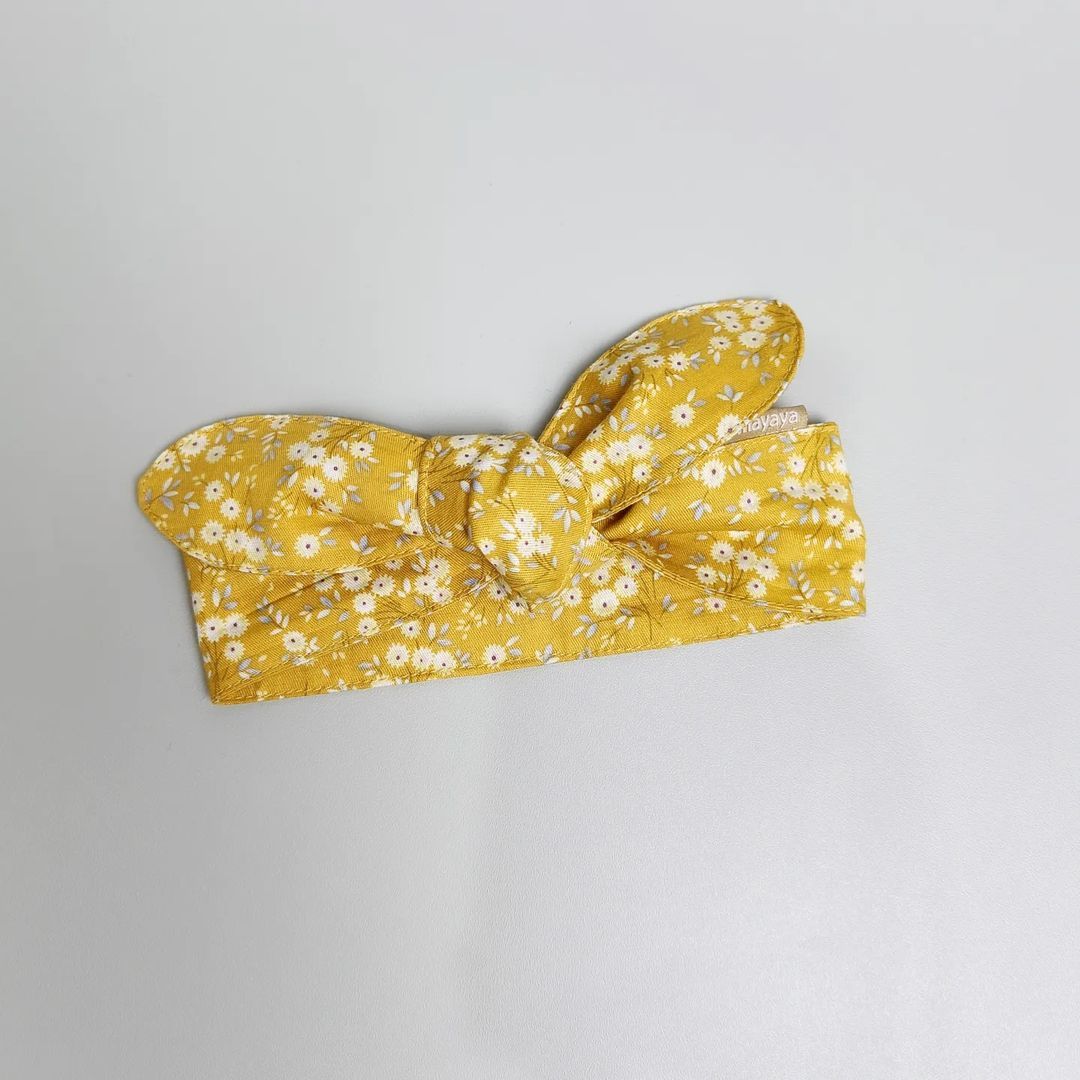 TOP KNOT HEADBAND_A3195_BUNGA CRASPEDIAS KUNING
