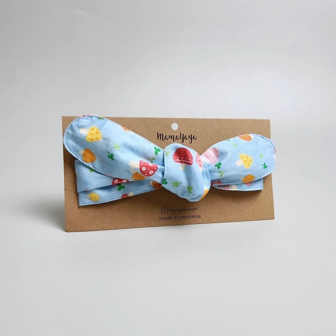 TOP KNOT HEADBAND_A1017_JAMUR DASAR BIRU