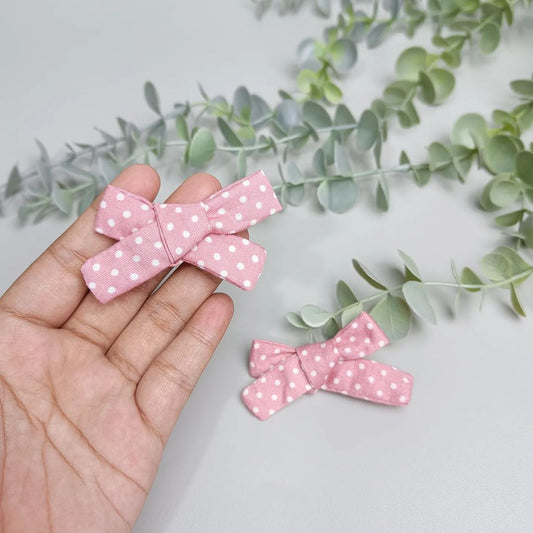 SET MINI BOW_POLKA PINK PEACH