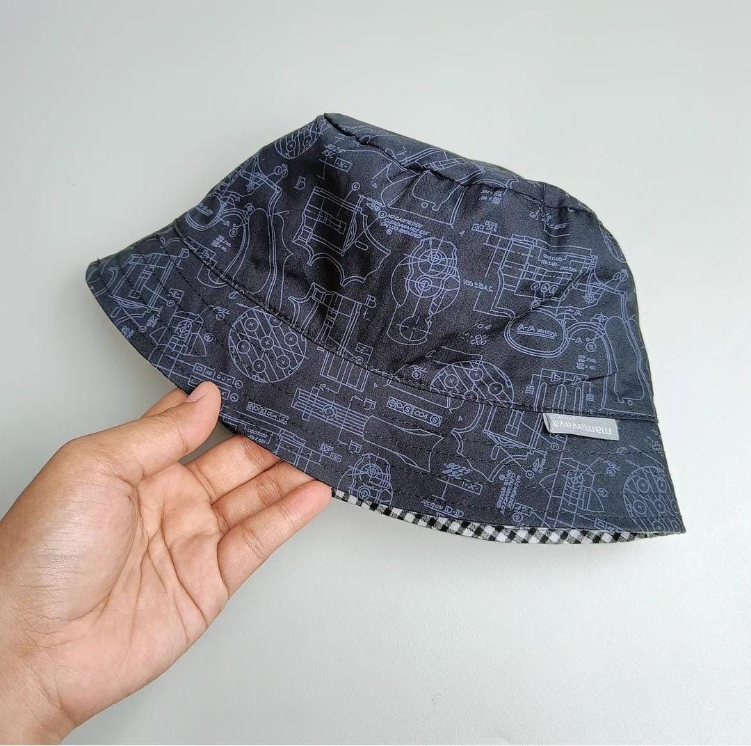 BUCKET HAT_A4213_MECHANIC HITAM_52