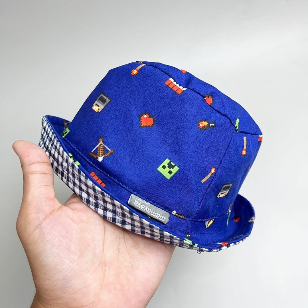 BUCKET HAT_A6421_MINECRAFT BLUE_52