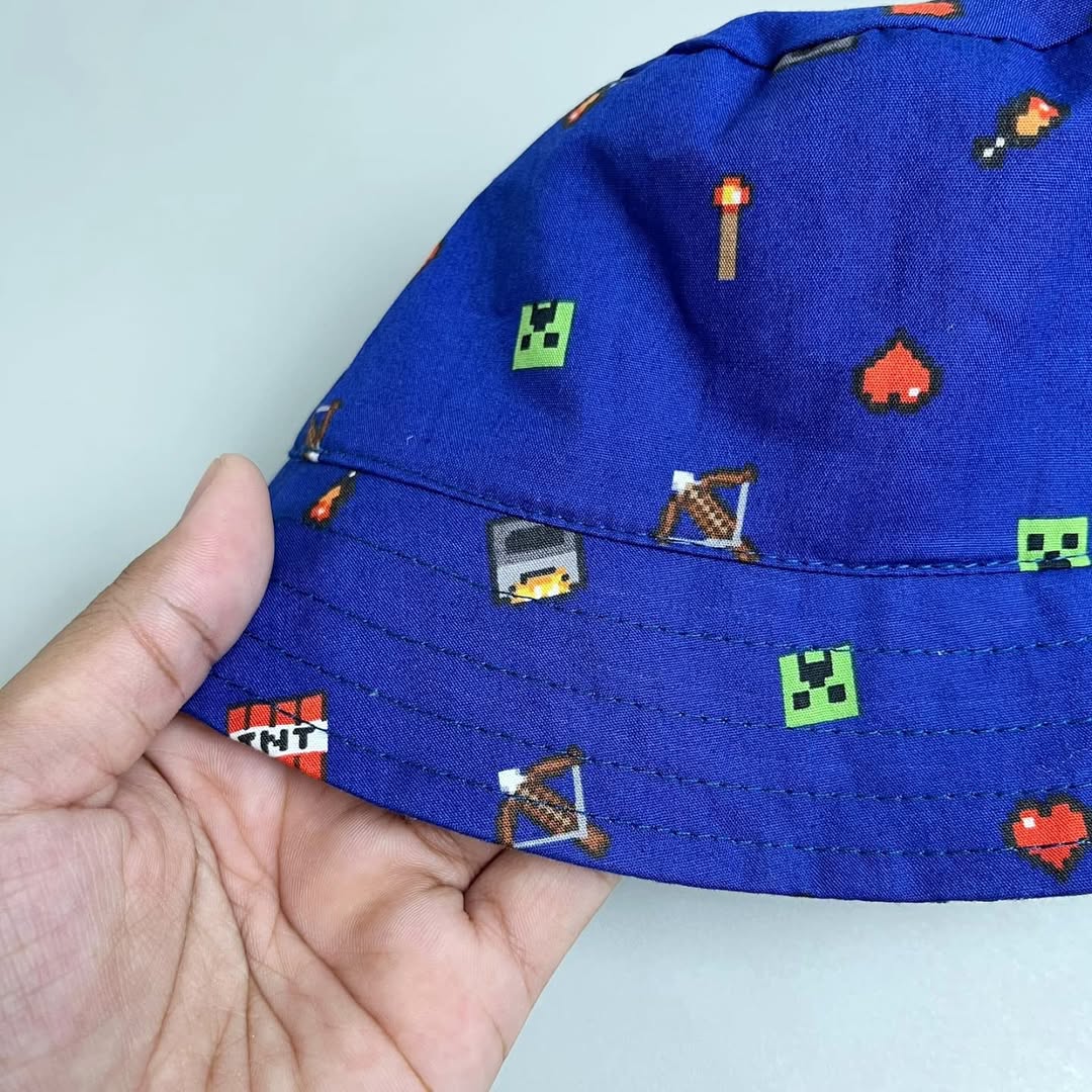 BUCKET HAT_A6421_MINECRAFT BLUE_48