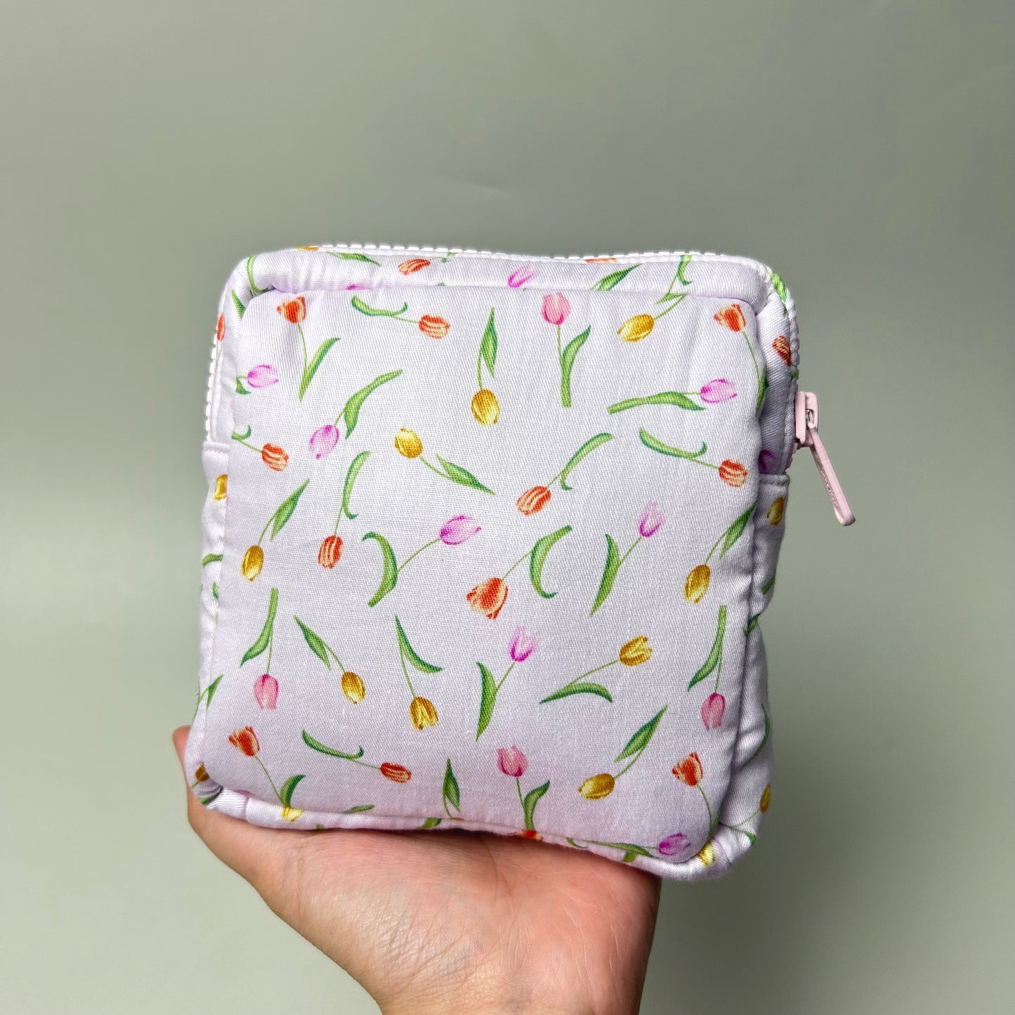 MINI POUCH PUFFY_A6419_TANGKAI TULIP PINK