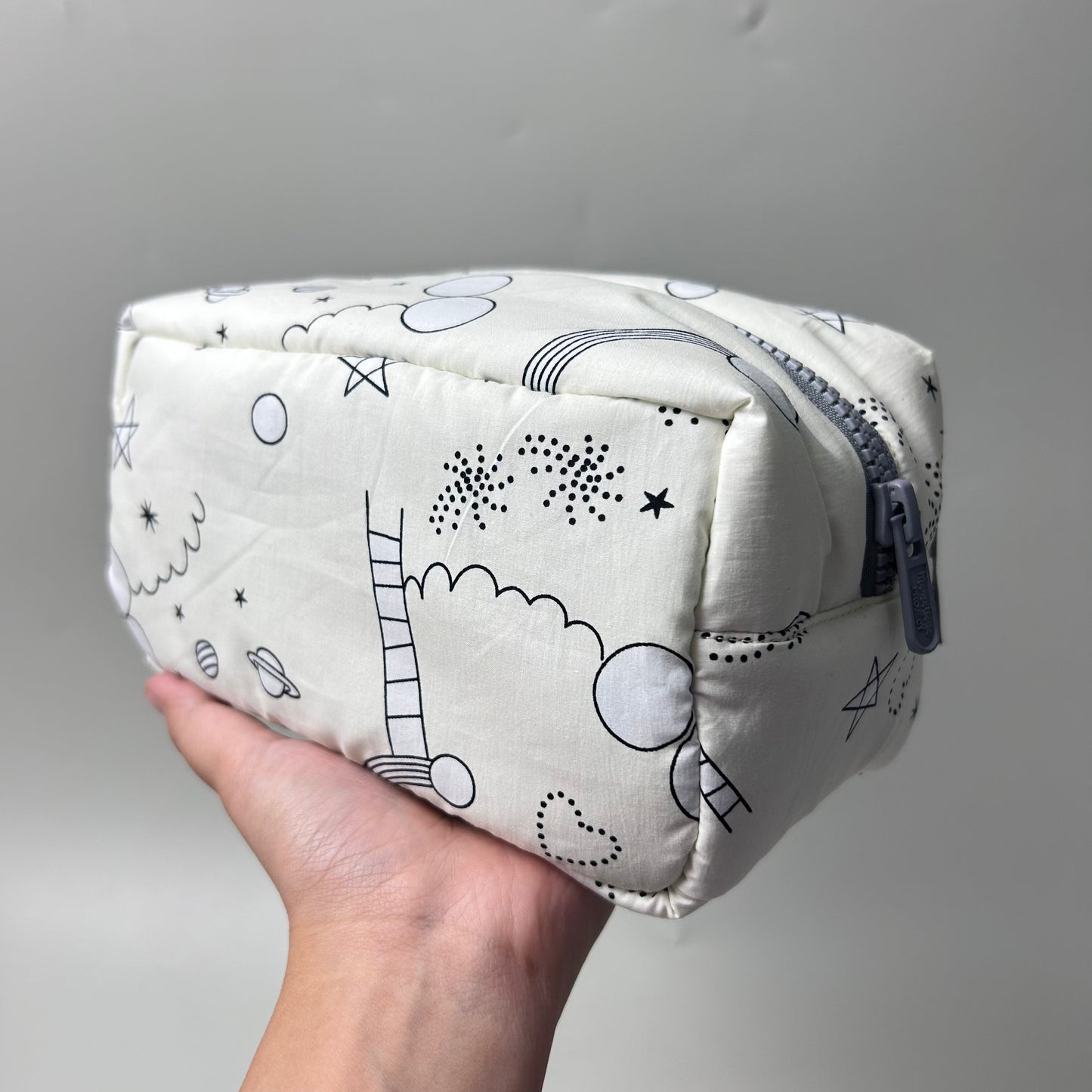 COSMETIC POUCH PUFFY_A7027_DOODLE SKY