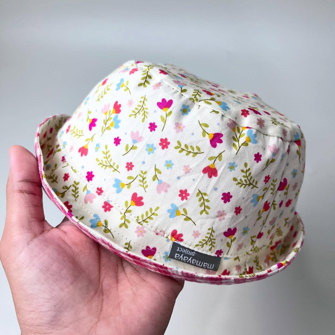 SET BABY | BUCKET HAT | BIBS | BABY SHOES_A6192_BUNGA CANNA CREAM