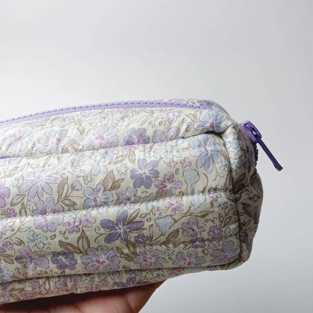 PENCIL CASE_BUNGA UNGU PASTEL