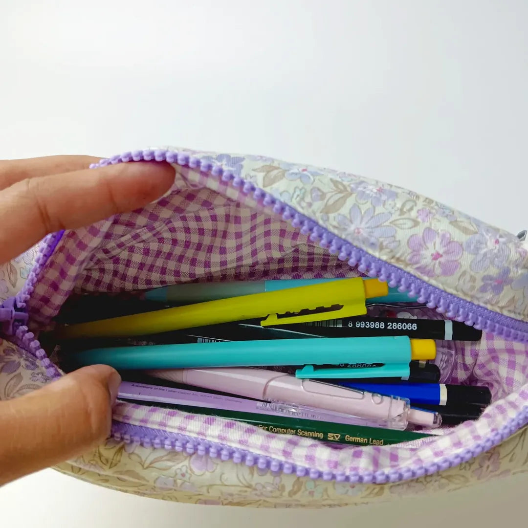 PENCIL CASE_BUNGA UNGU PASTEL