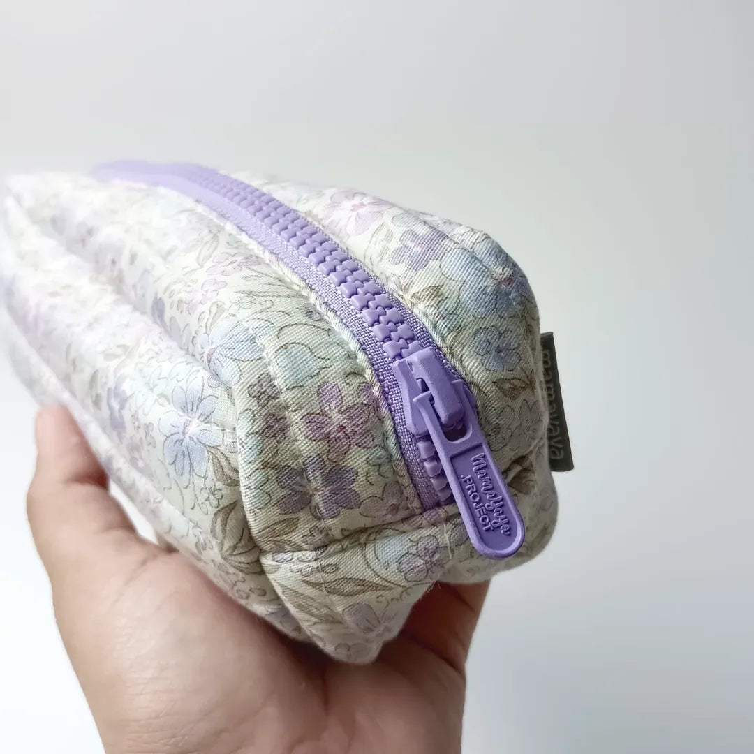 PENCIL CASE_BUNGA UNGU PASTEL