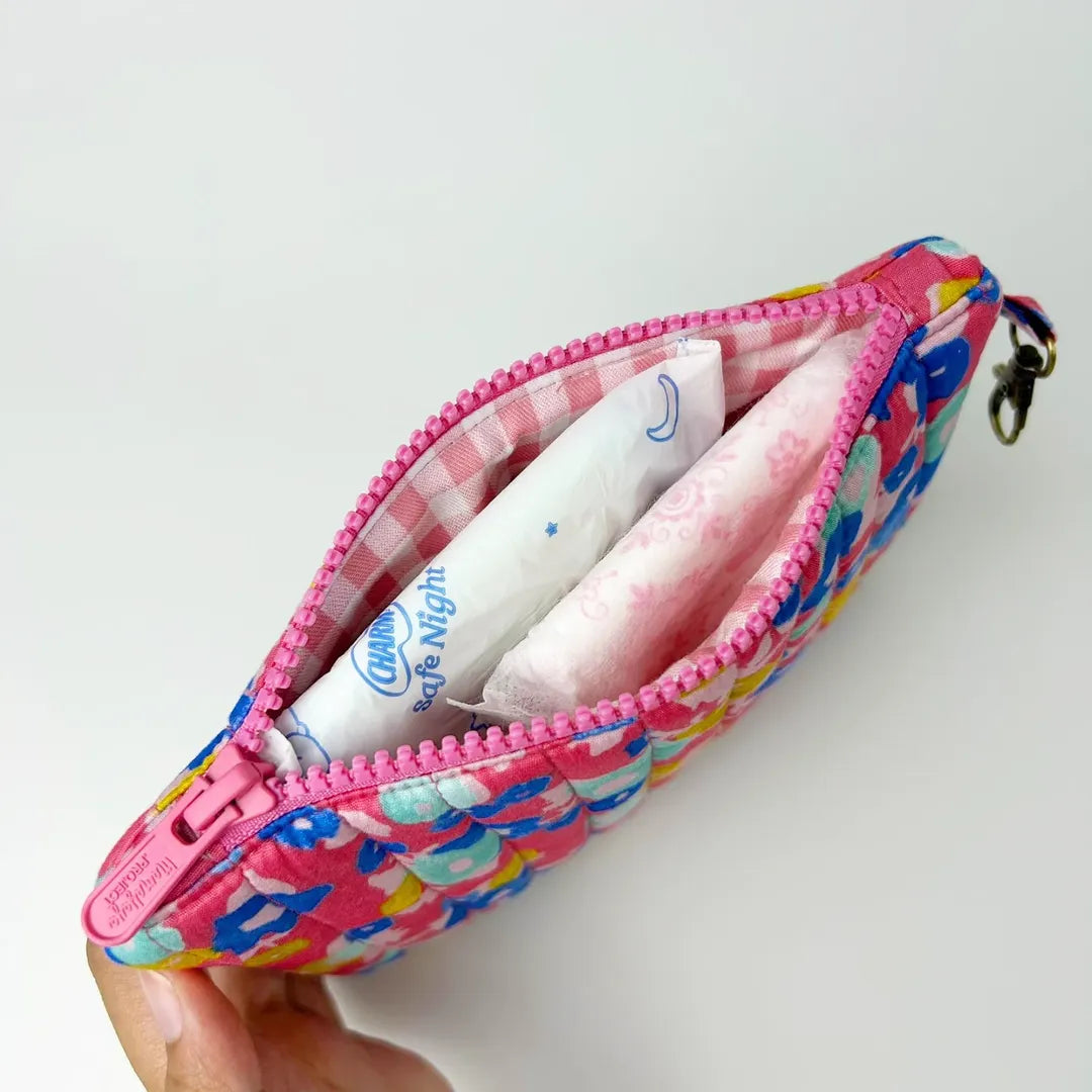 SLIM POUCH_BUNGA BIRU PINK