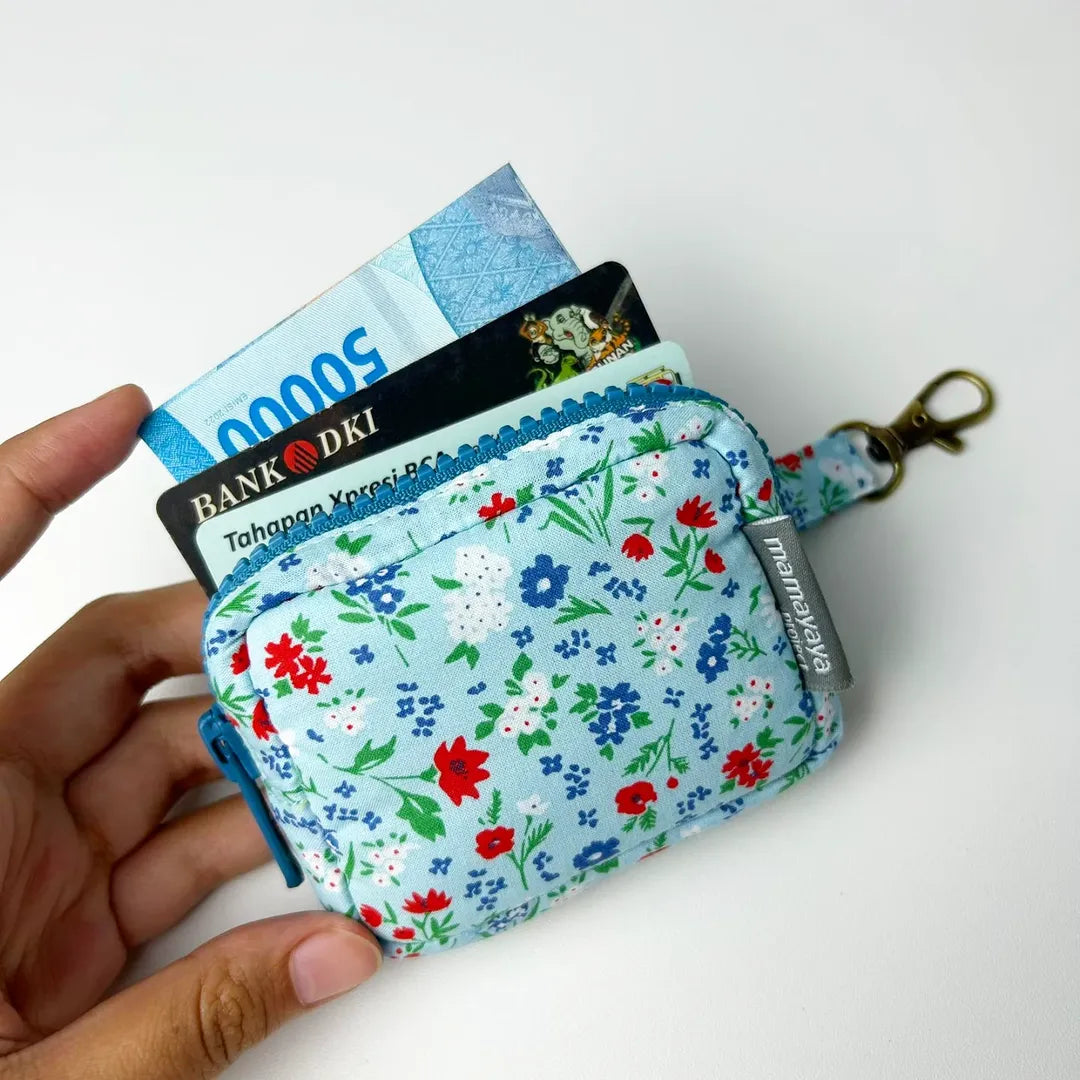 POUCH COIN_BUNGA BIRU
