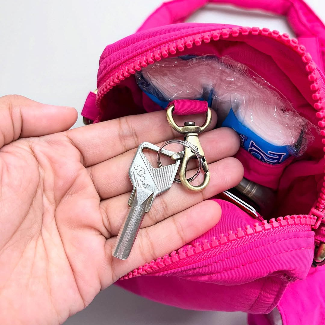 PHONE WALLET POUCH PUFFY & HAND SANITIZER HOLDER_C7091_FUCHSIA