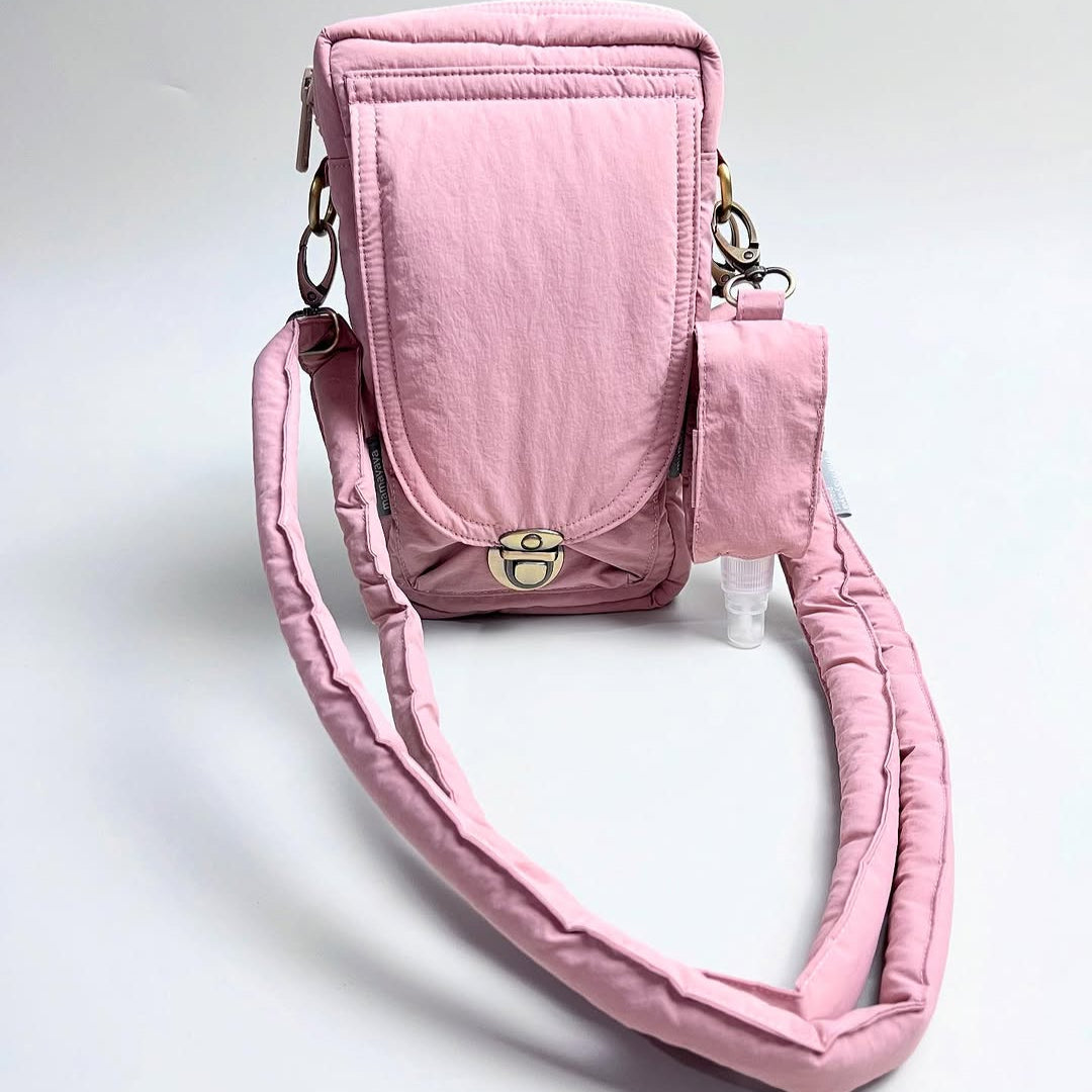 PHONE WALLET POUCH PUFFY & HAND SANITIZER HOLDER_C7089_PRIMEROSE