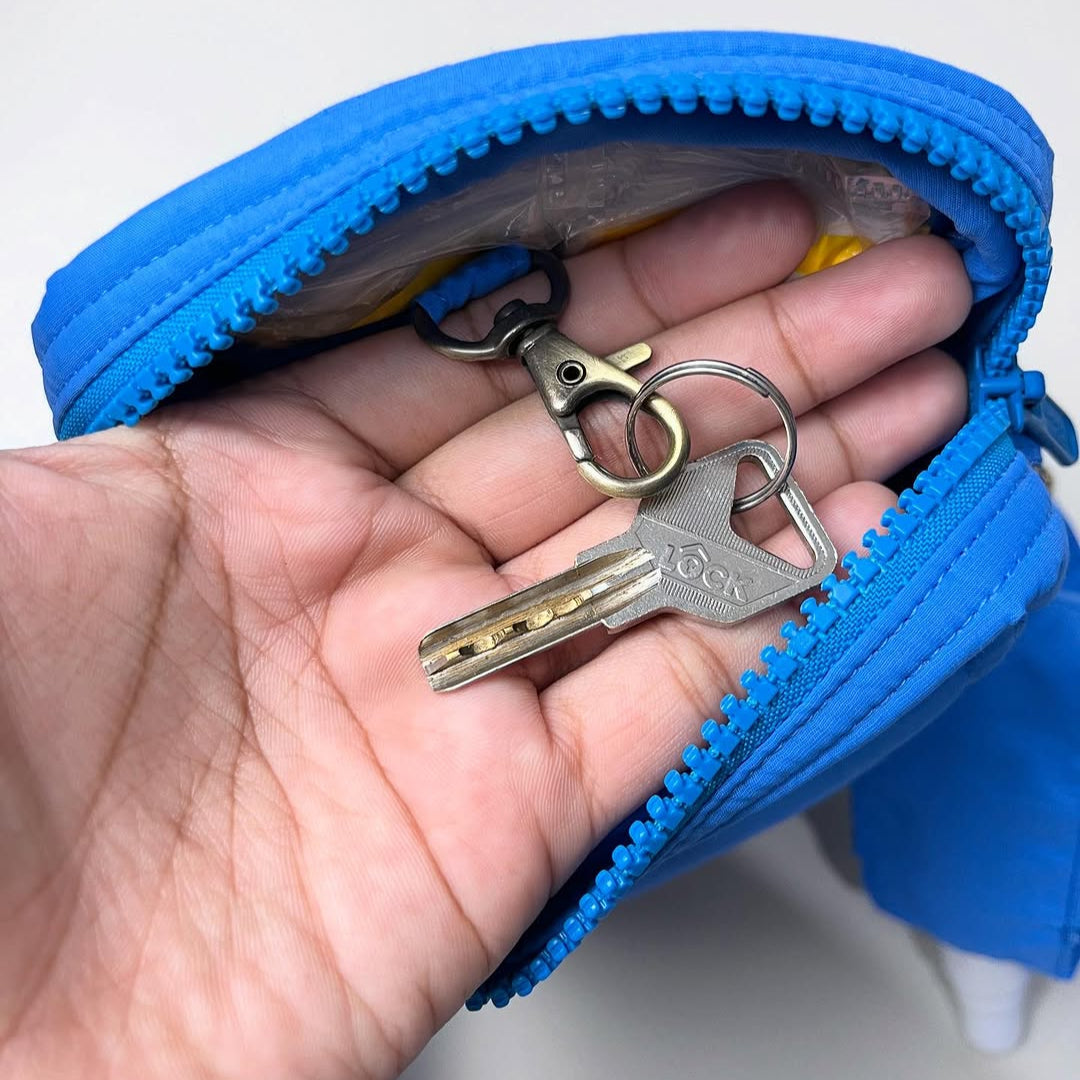 PHONE WALLET POUCH PUFFY & HAND SANITIZER HOLDER_C7090_BLUE HONEY