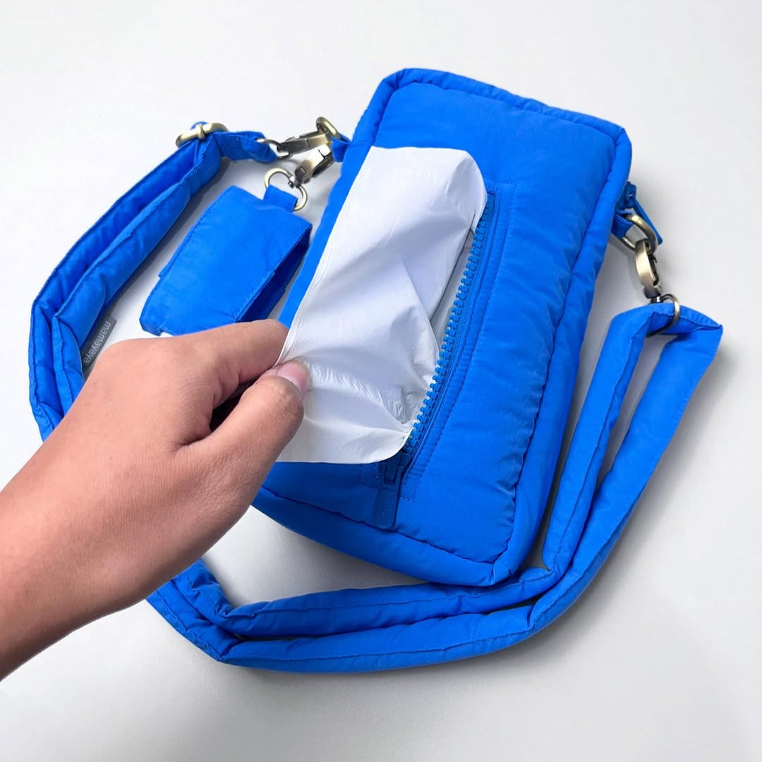PHONE WALLET POUCH PUFFY & HAND SANITIZER HOLDER_C7090_BLUE HONEY