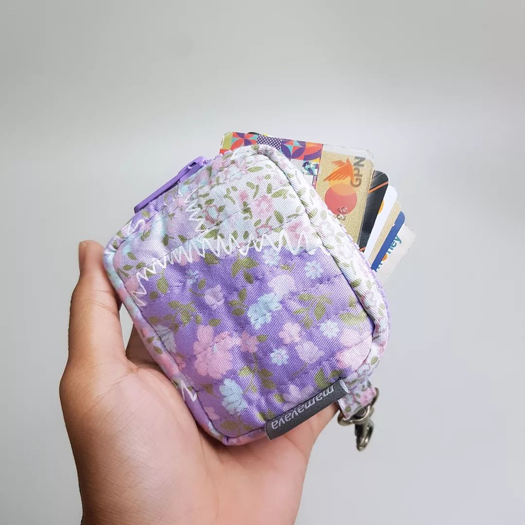 POUCH COIN_A6120QU_MIX FLOWER LILAC