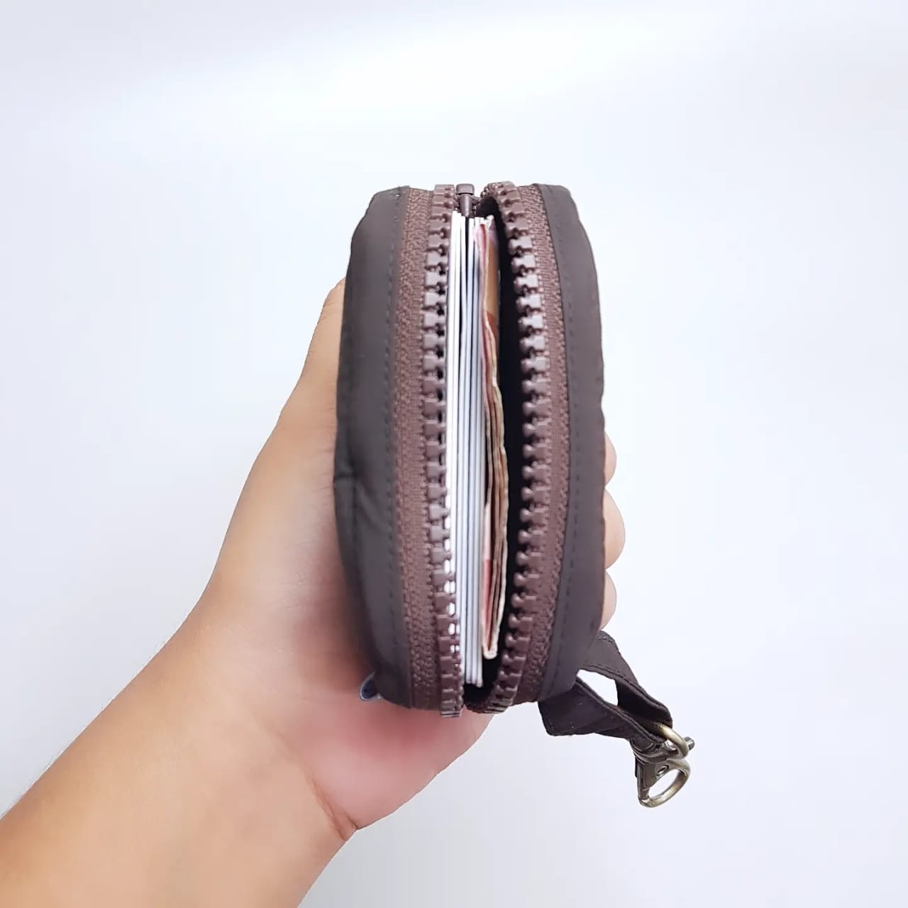 POUCH COIN_C6172_DARK BROWN (TASLAN)