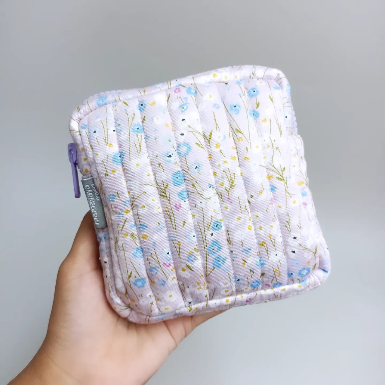 MINI POUCH QUILTED_A6147_GYPSOPHILA FLOWER