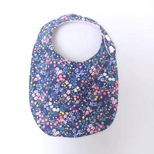 ROUND BIBS_A6154_DAFFODILS NAVY