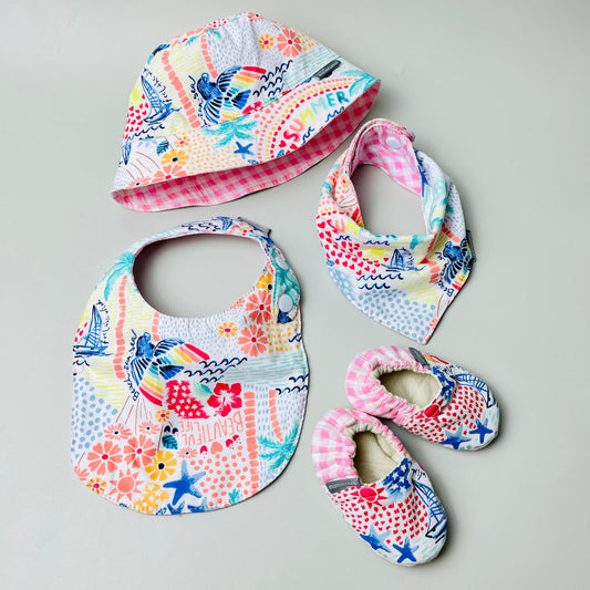SET BABY | BUCKET HAT | BIBS | BABY SHOES_A7169_BEACH SUN SEA