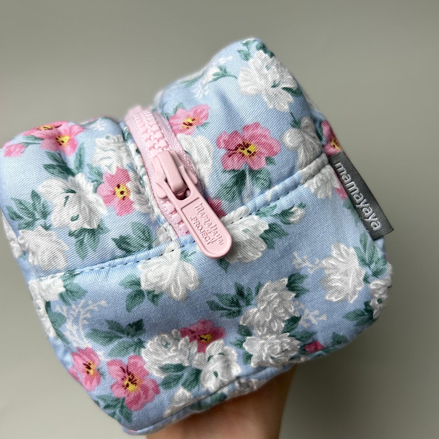 COSMETIC POUCH PUFFY_A7097_SHABBY ROSE BLUE