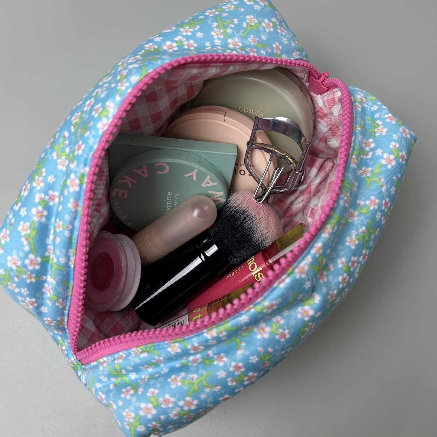 COSMETIC POUCH PUFFY_A6085_SAKURA BIRU