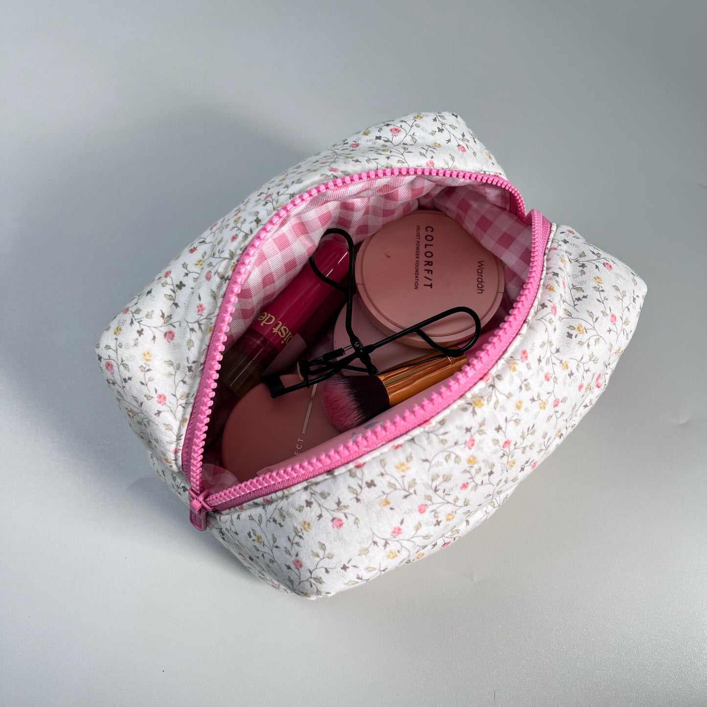COSMETIC POUCH PUFFY_A4200_GLOXINIA GREEN RED