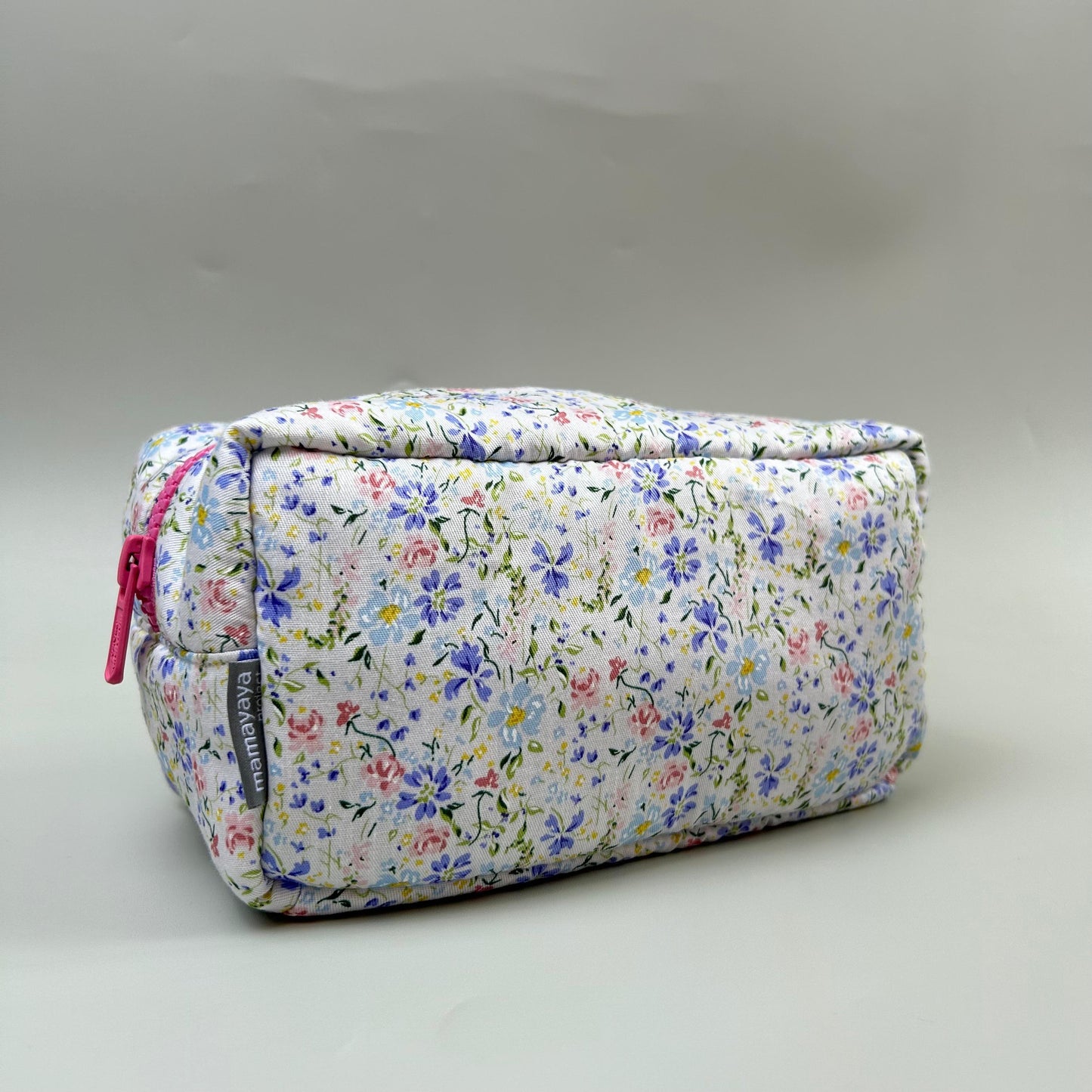 COSMETIC POUCH PUFFY_A6422_BUNGA HOYA BIRU