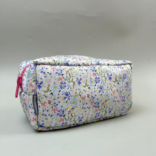 COSMETIC POUCH PUFFY_A6422_BUNGA HOYA BIRU