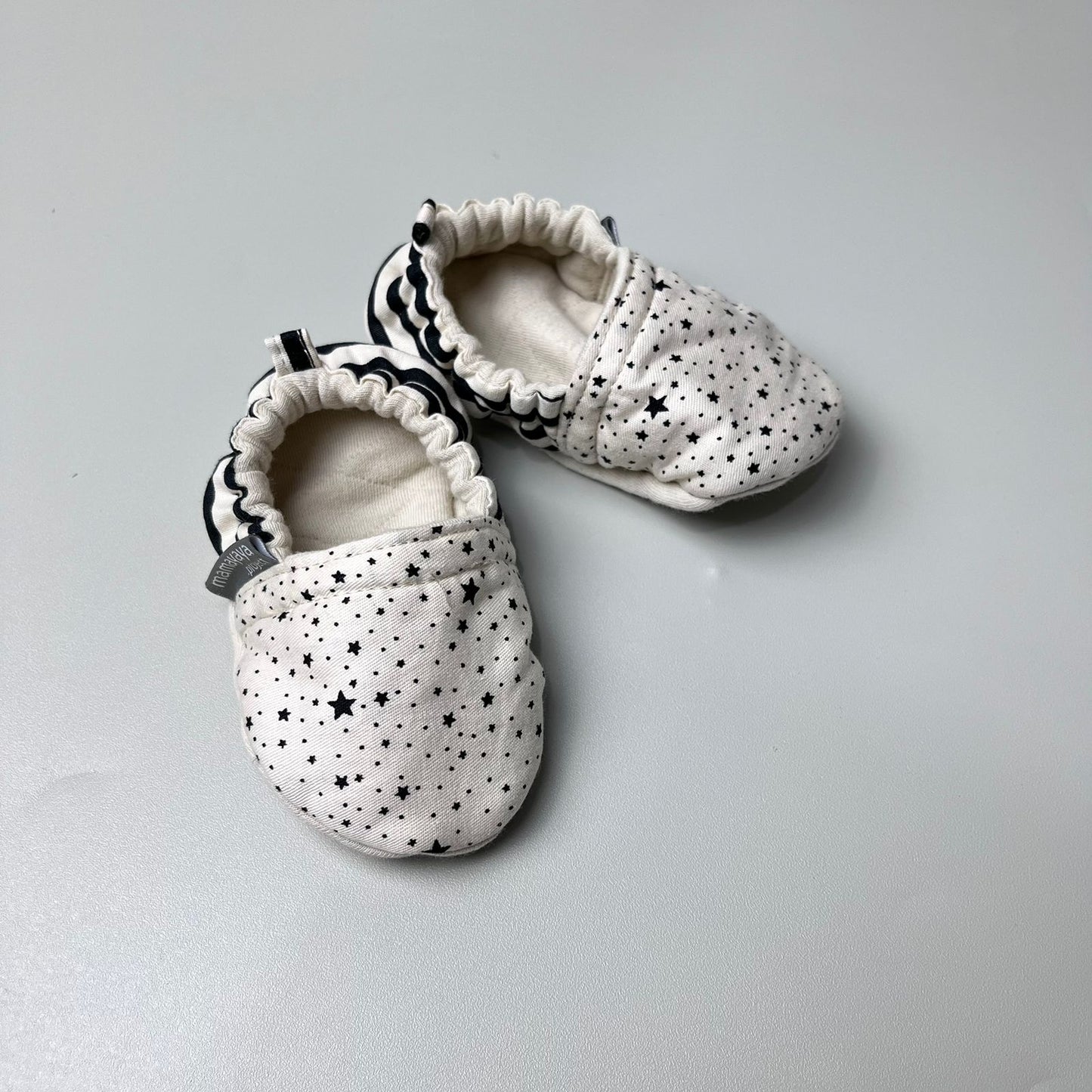 BABY SHOES_A7013_MINI BINTANG DASAR PUTIH_(6-9)